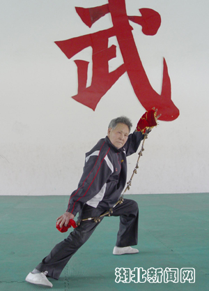 图:88岁武当武术名师刘继根的武术表演